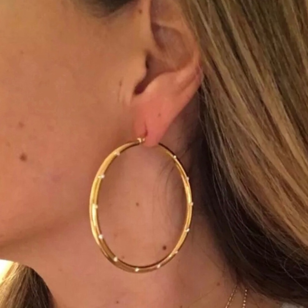 ✨✨Austrian Crystal Gold Hoops Earrings ✨✨